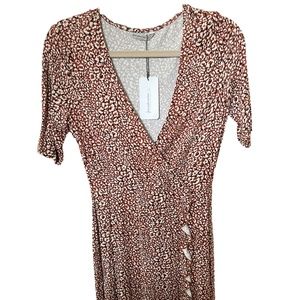 Stradivarius V-neck Print Dress Small NWT